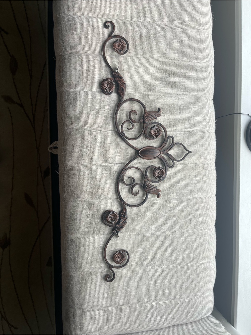 Ornate Scroll Wall Accent in Antique Bronze